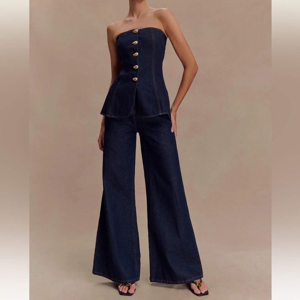 Meshki Navy Flare Jeans
